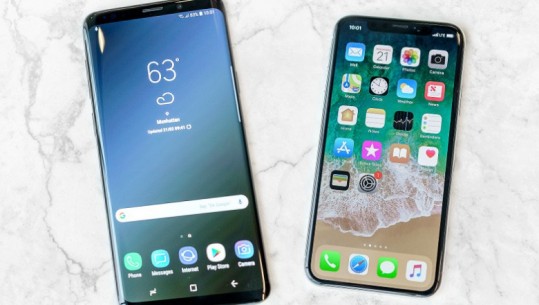 Samsung Galaxy S9 kopjon Iphone X, ja gjoba marramendëse