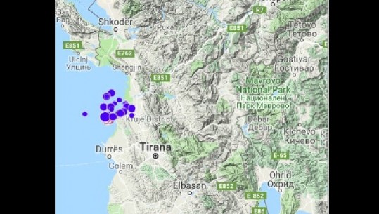 Tërmete edhe gjatë natës në Tiranë dhe Durrës, më i forti 4.1 ballë në orët e para të mëngjesit