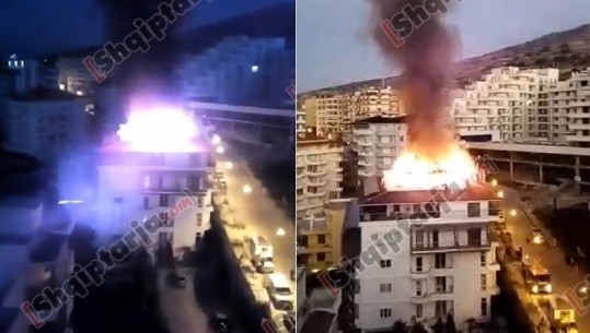 Përfshihet nga flakët hoteli në Sarandë, digjet papafingo dhe një shumë parash e pronarit (VIDEO)