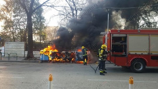 Tiranë, u vihet zjarri kazanëve të mbetjeve në ish-bllok, dyshohet i qëllimshëm (VIDEO)