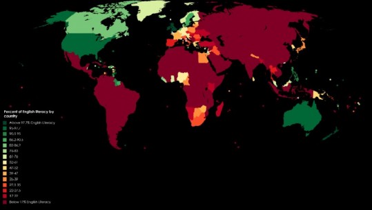 Sa shqiptarë e njohin gjuhën angleze? Njihuni me studimin e fundit (Harta)