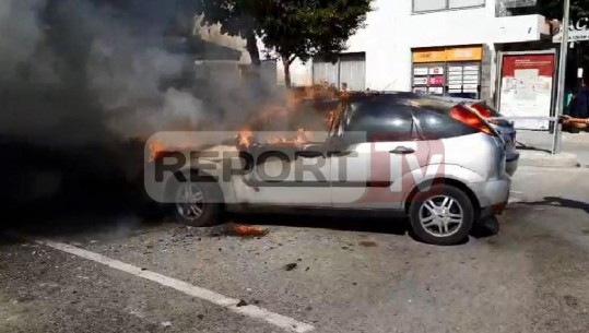 Makina merr flakë para pallatit të Sportit në Gjirokastër (VIDEO)