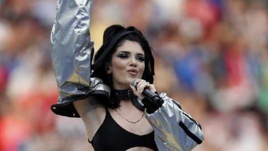 Era Istrefi në përgatitjet e ceremonisë inaguruese të 'Air Albania Stadium' (VIDEO)