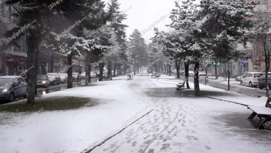 Korça mbulohet nga dëbora, rruga për në Dardhë kalohet me zinxhirë (VIDEO)