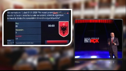 Kuvendi miraton dhe me votat e opozitës Anti KÇK-në! Rama-politikanëve: Dita juaj më afër nga sa mendoni! Mezi e pres dhe vetë (VIDEO)