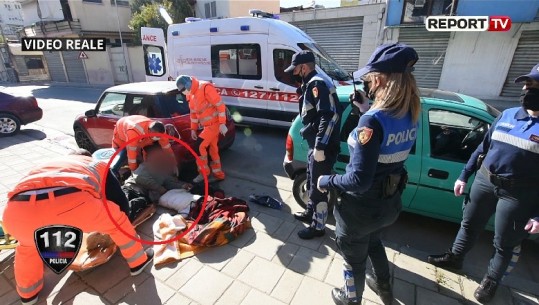 I braktisur në trotuar, policia e mjekët ndihmojnë të moshuarin/ Pamjet në Emisionin 112