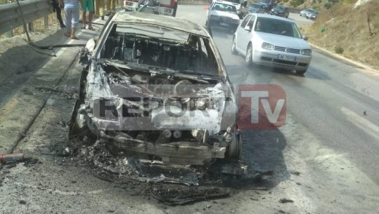 'Audi' merr flakë në ecje në Qafë Thanë, shkak defekt në makinë (VIDEO)