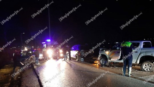 Aksident masiv në aksin Kashar-Rinas! 5 makina të përplasura, 2 të lënduar! Forca të shumta policie në vendngjarje (VIDEO)