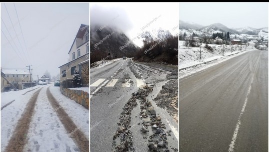 Dardha, Voskopoja dhe Shishtaveci zbardhen nga bora! Në Valbonë shiu sjell rrëshqitje dherash, pastrohen rrugët