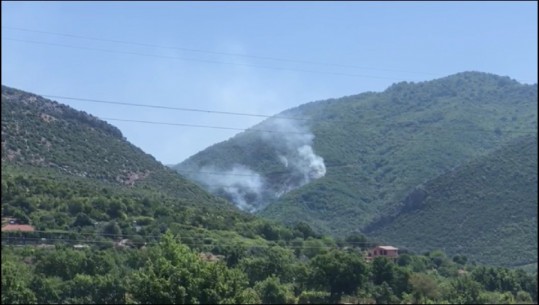 Lezhë, zjarr në pyjet e fshatit Lalm, terreni thepisur vështirëson punën e zjarrfikësve