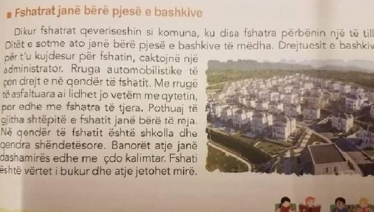 Lagja luksoze iu paraqit fëmijëve si fshat në librin e historisë, reagon Ministria e Arsimit: Rrjetet profesionale do të rishikojnë tekstet shkollore