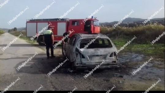 Iu shfaqën defekte në mjet, shkrumbohet 'Benzi' në Levan  (VIDEO)