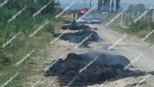 Ra në kontakt me energjinë elektrike, merr flakë automjeti i ngarkuar me ushqim për bagëtitë në Lezhë