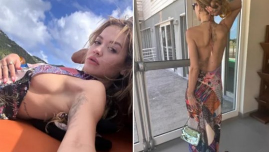 Rita Ora me pushime në Karaibe, pa ‘make-up’ dhe një fustan shumëngjyrësh tërheq vëmendjen ndjekësve