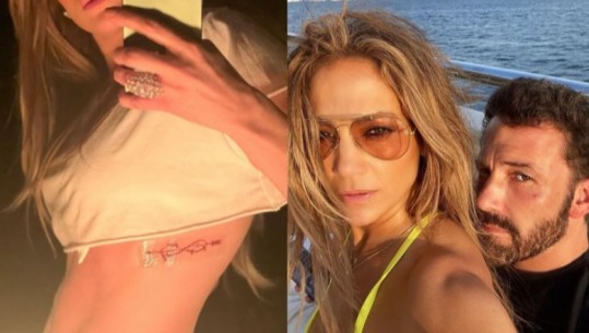 FOTO/ Çifti më i famshëm i momentit Jennifer Lopez dhe Ben Affleck 'gdhendin' dashurinë e tyre në trup, bëjnë të njëjtë tatuazh për Shën Valentin