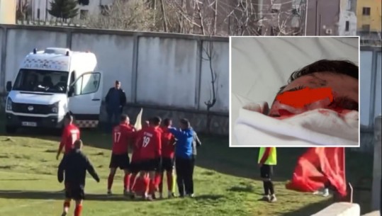 VIDEO/ Dhunë dhe kaos në Kategorinë e Parë, arbitri ndërpret ndeshjen! Portieri përfundon në spital me qepje, policia shoqëron arbitrat