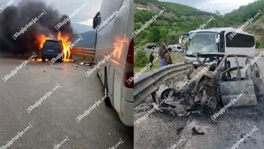 Aksidenti në Prrenjas me 6 të plagosur/ Arrestohet 28-vjeçari, humbi kontrollin e makinës dhe u përplas me autobusin