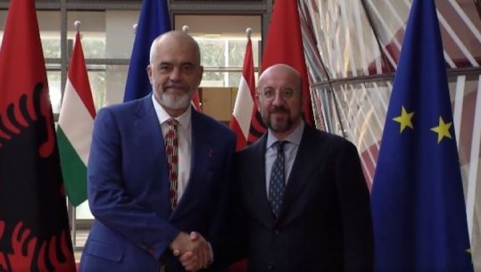 VIDEO/ Edi Rama pritet nga Presidenti i Këshillit Evropian në Bruksel