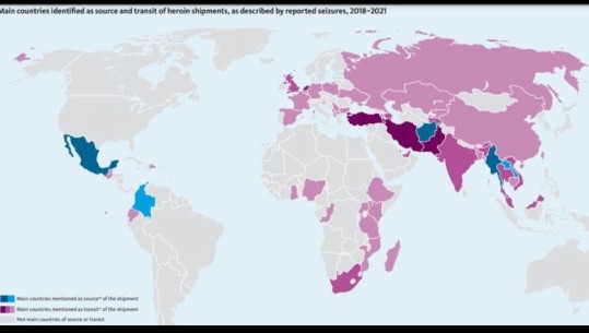 Raporti i drogave i OKB-së për 2023: Shqipëria, ndër vendet kryesore në tranzitimin e heroinës e kokainës