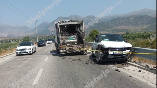 FOTOT /Aksident në rrugën Kardhiq – Delvinë, kamioni i mbetjeve përplaset me një ‘Range Rover’