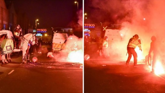 Ernest Muçi shënon në fushë, jashtë stadiumit 'tym dhe flakë' nga përleshja e ultrasve (VIDEO)