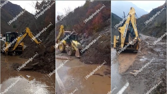 Moti i keq në Kukës/ Rrëshqitje masive dherash në shpatin e malit në aksin Dushaj-Lekbibaj (VIDEO)