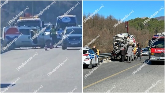 VIDEO/Tiranë, aksident  i rëndë afër shkallës së Tujanit, 2 të vdekur, 1 i plagosur! Përplasen dy makina njëra bie në humnerë