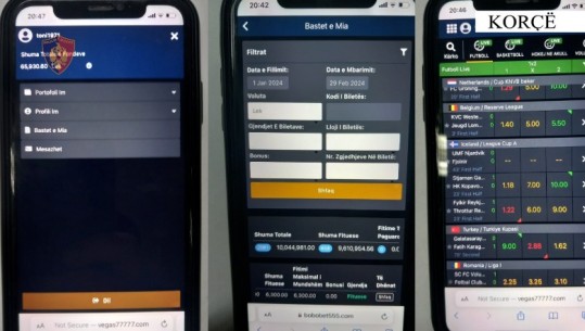 Korçë/ Vinin baste sportive online, 2 të arrestuar, 3 në hetim