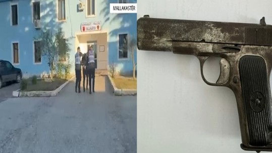 Mallakastër/ Arrestohet në flagrancë 30-vjeçari, policia i gjen në makinë armë zjarri dhe municion luftarak