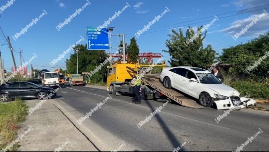 Lezhë/ Aksident në afërsi të kryqëzimit të Shëngjinit, 'Audi' përplaset me shtyllën e ndriçimit