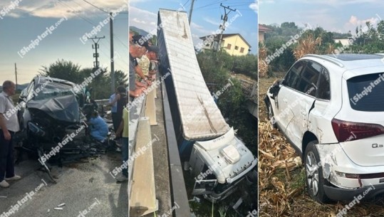 Aksident në aksin Elbasan-Peqin, dy makina përplasen me trajlerin! Një person mbetet i lënduar