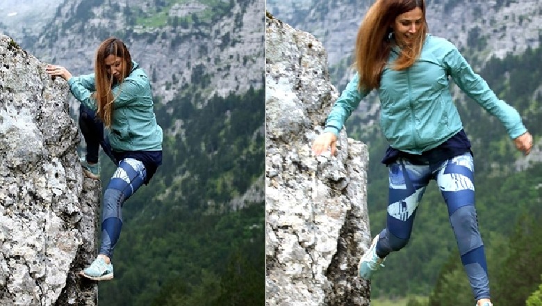 Valbona Selimllari bën 'me zemër' fansat, hipën majë shkëmbit dhe rrezikon jetën (Foto)