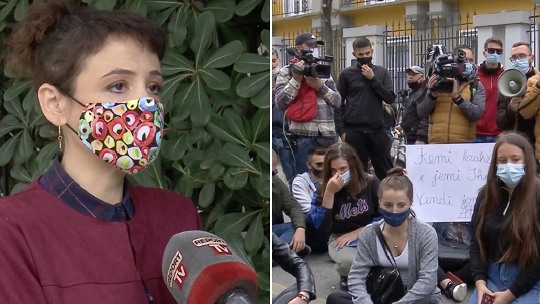 Protesta e studentëve për rikthimin në auditore, ISHP: Rrezikojnë infektim me COVID (VIDEO)