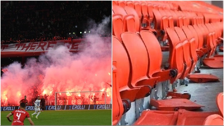 Dështon siguria te 'Air Albania', tifozët futën mjetet piroteknike në stadium, u thyen 250 stola, policia asnjë masë! 'Disiplina' gjobit Tiranën dhe Partizanin me nga 200 mijë lekë