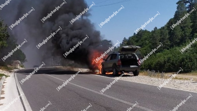 Digjet mjeti në ecje në Llogara, flakët shkrumbojnë makinën (FOTO)