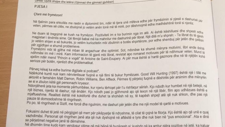 Nuk vonoi as 30 minuta, publikohet në rrjet teza e provimit të Letërsisë së Maturës Shtetërore