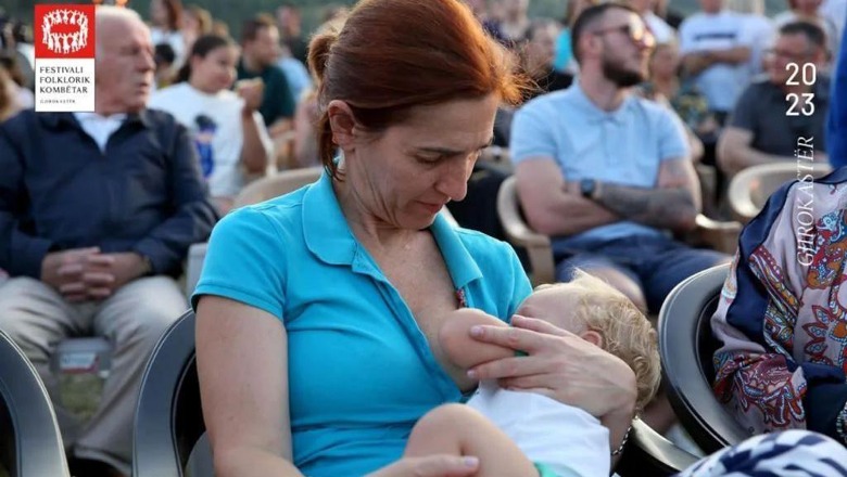 Festivali i Gjirokastrës, fotoja që nuk u pa! Drejtoresha e Operas shfaqet për herë të parë me djalin, Voshtina si nënë, ushqen me gji Enean foshnjë