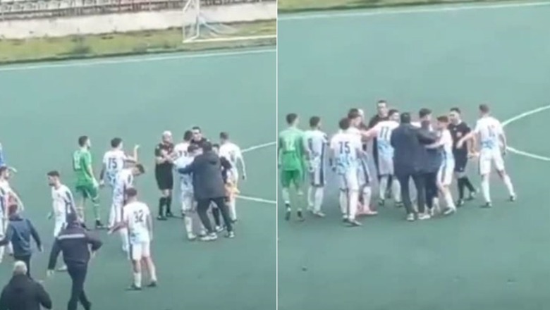 VIDEO/ Dhunë në Kategorinë e Parë, goditet arbitri në Berat