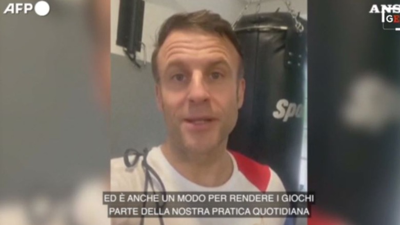 Macron i veshur sportiv me thesin e boksit në sfond këshillon qytetarët: Bëni 30 minuta sport në ditë