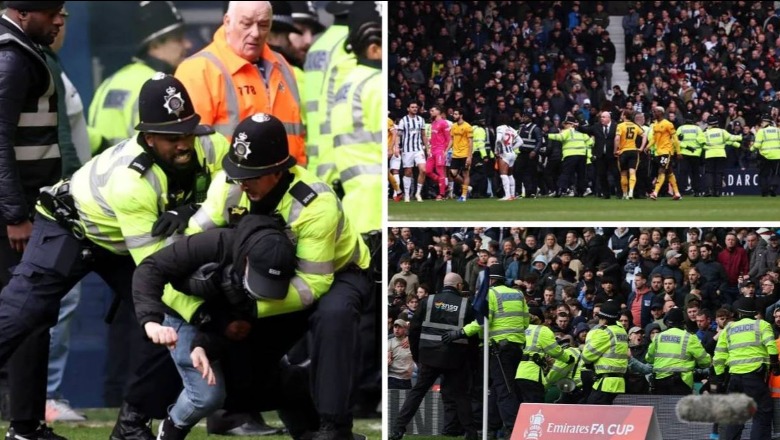 VIDEO/ Përgjaket West Brom Albion - Wolves në Angli, tifozët përleshen mes tyre! Policia përdor forcën