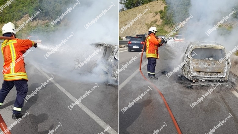 Vlorë/ Makina merr flakë në ecje e sipër në aksin Qeparo-Kuç