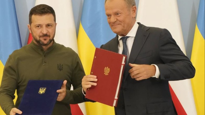 Zelensky firmos marrëveshje për sigurinë me Donald Tusk: Polonia mund të rrëzojë raketat ruse në qiellin ukrainas 